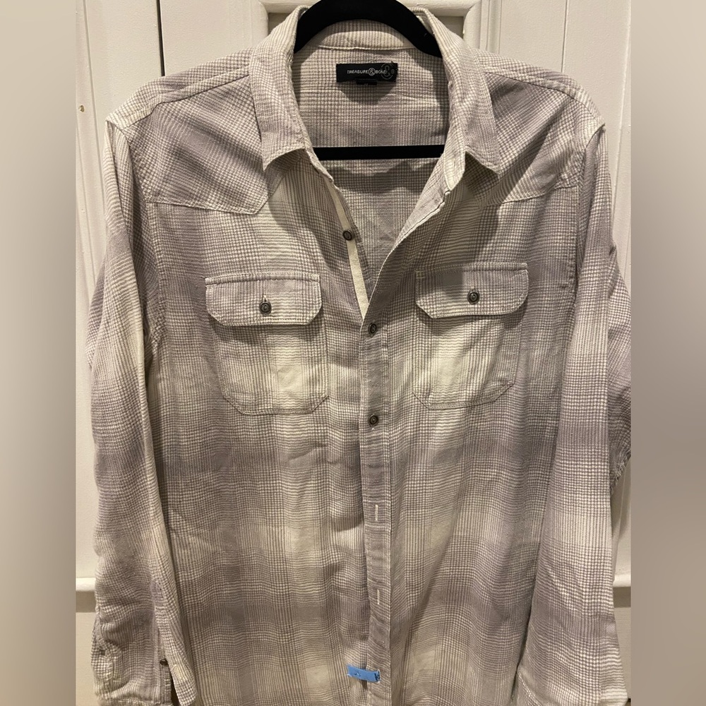 Treasure & Bond Gray Collared Shirt - M